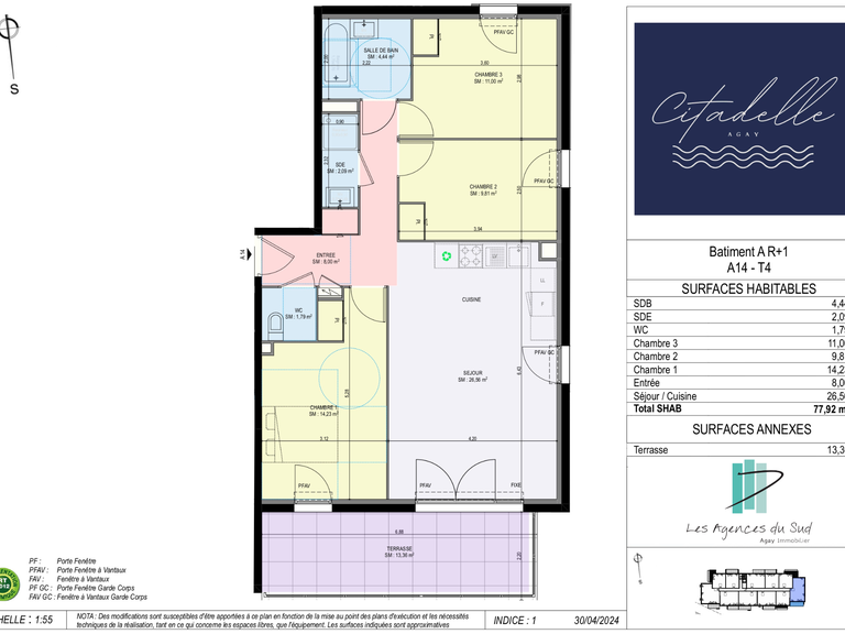 Appartement Agay - 3 chambres - 77m²