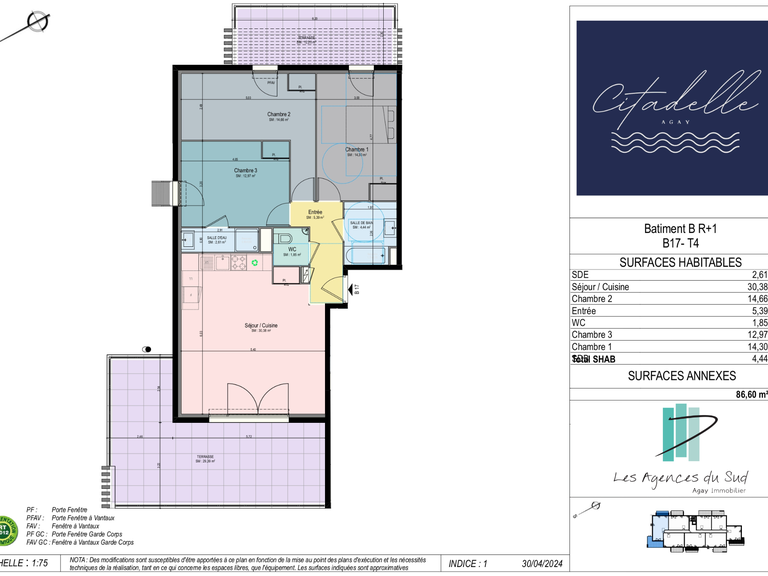 Apartment agay - 3 bedrooms - 86m²