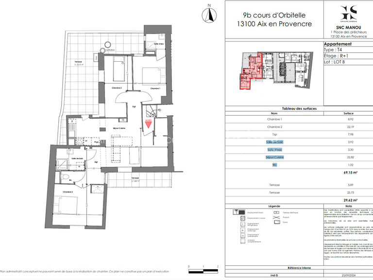 Apartment Aix-en-Provence - 3 bedrooms - 68m²