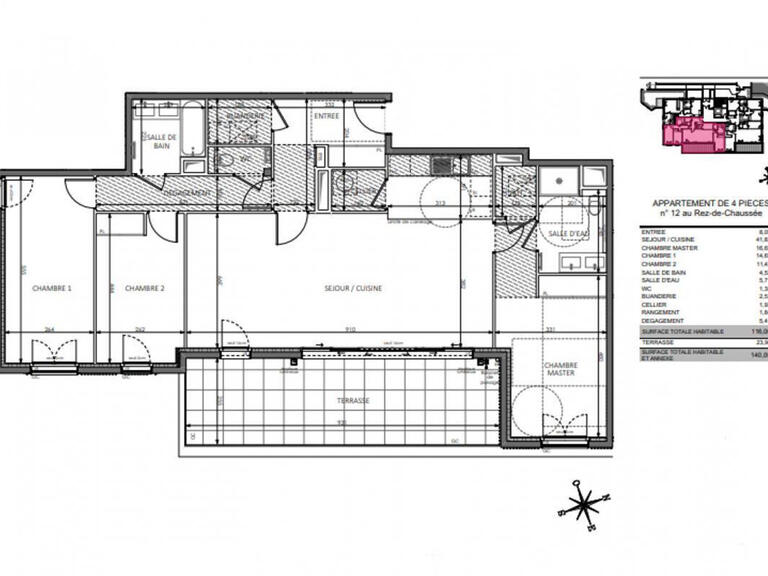 Appartement Beausoleil - 3 chambres