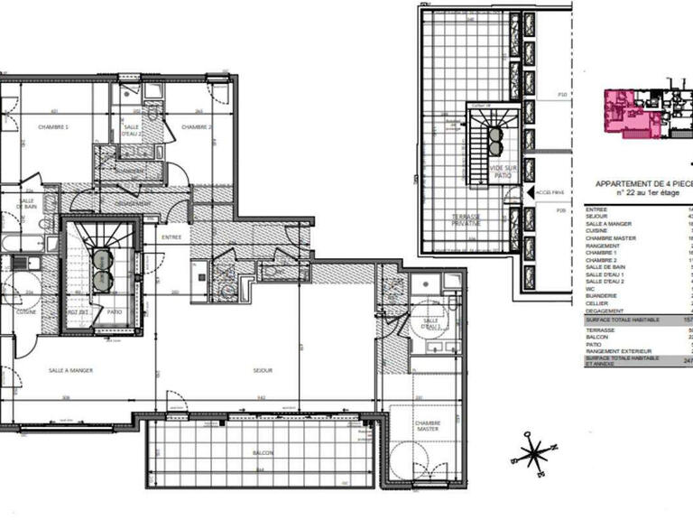 Appartement Beausoleil - 3 chambres