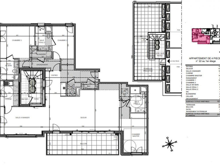 Appartement Beausoleil - 3 chambres