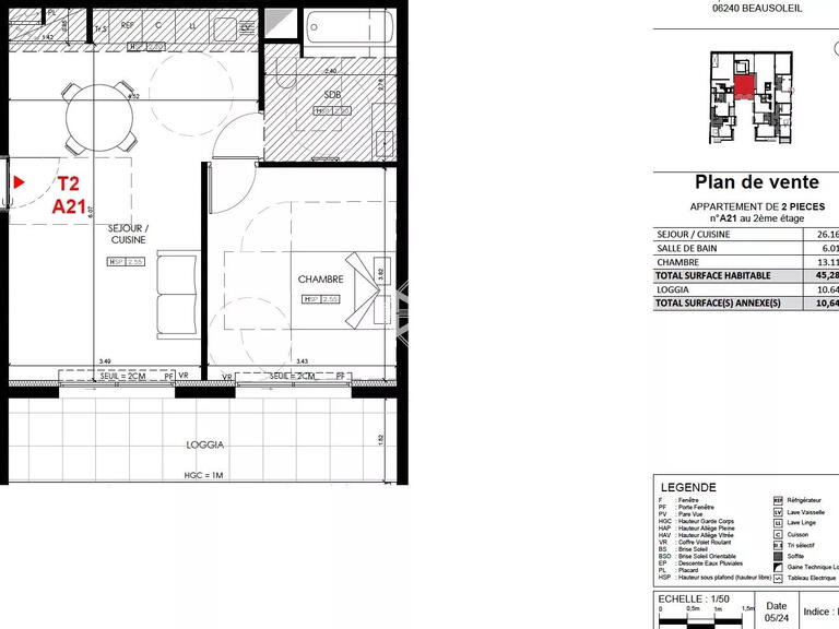 Apartment Beausoleil - 1 bedroom - 45m²