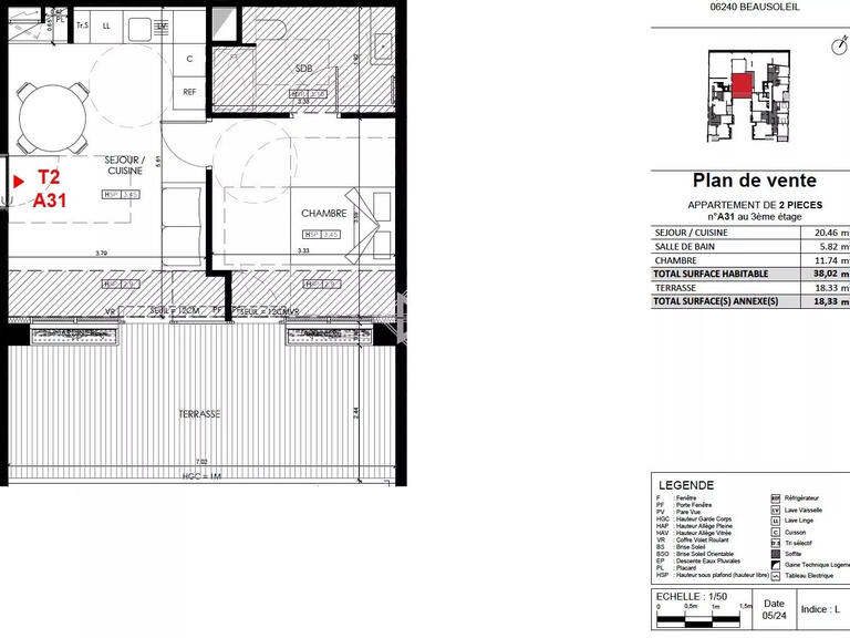 Apartment Beausoleil - 1 bedroom - 38m²