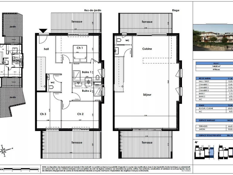 Appartement Biot - 3 chambres - 144m²