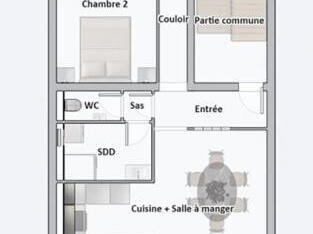 Appartement Bordeaux - 2 chambres