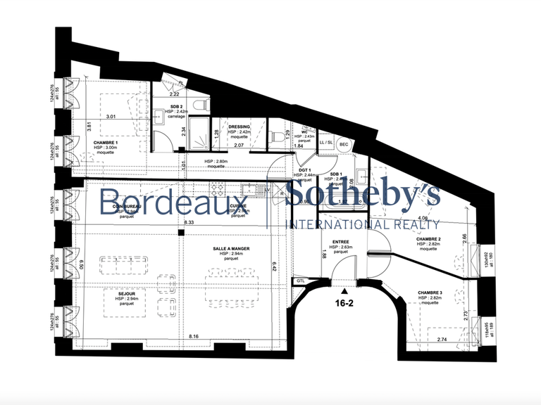 Appartement Bordeaux - 3 chambres - 119m²