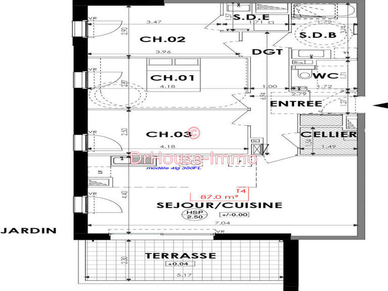 Appartement Dinard - 3 chambres - 87m²