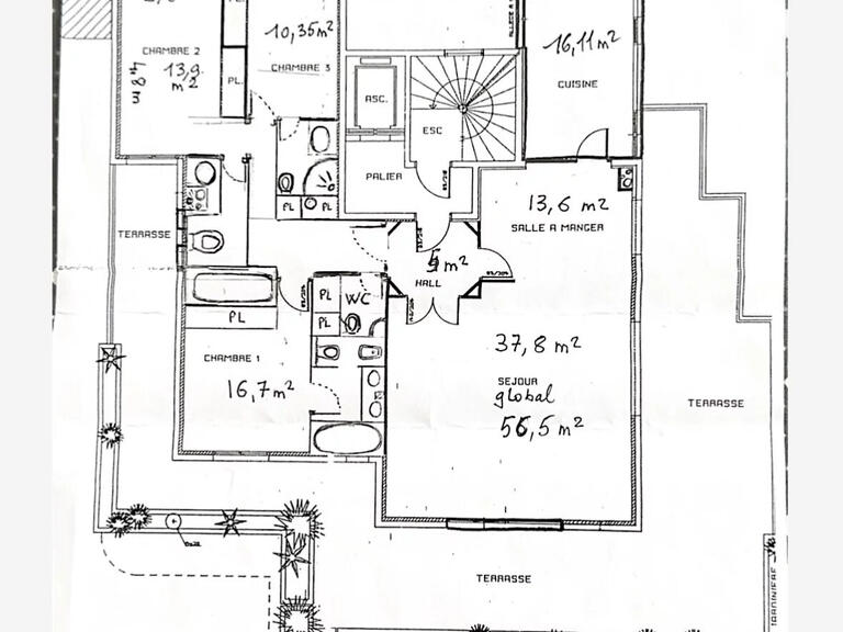 Appartement Le Cannet - 3 chambres - 131m²