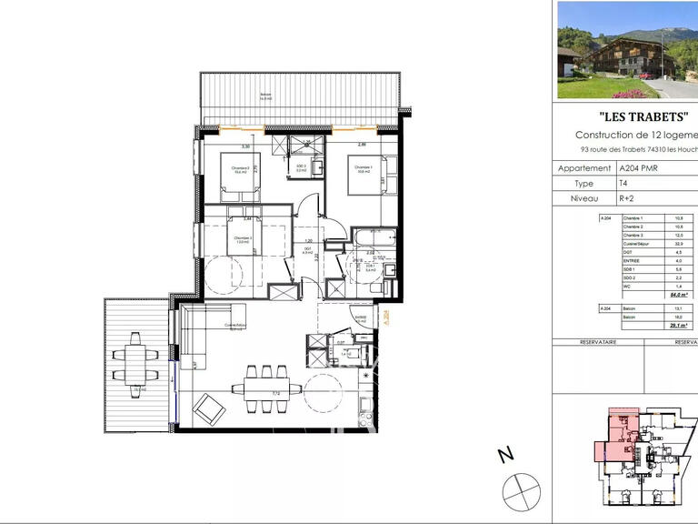 Apartment Les Houches - 3 bedrooms - 84m²