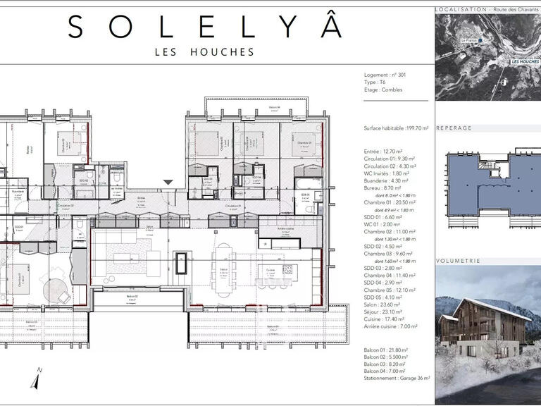 Apartment Les Houches - 5 bedrooms - 199m²