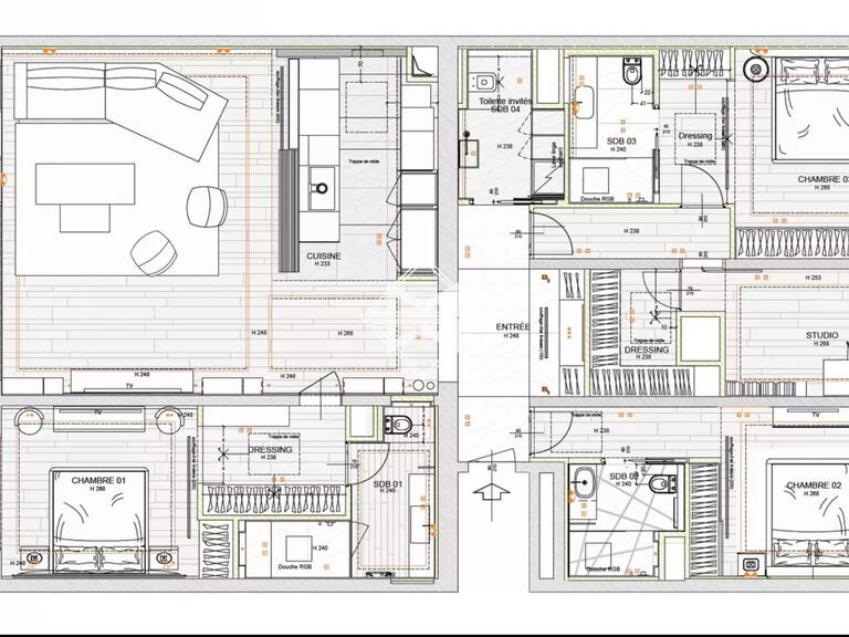 Appartement Monaco - 4 chambres - 220m²