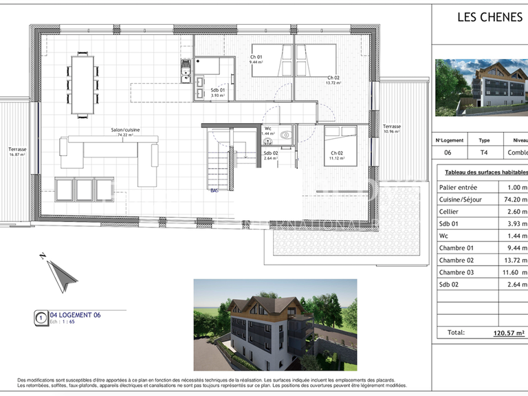 Vente Appartement Neuvecelle - 3 chambres