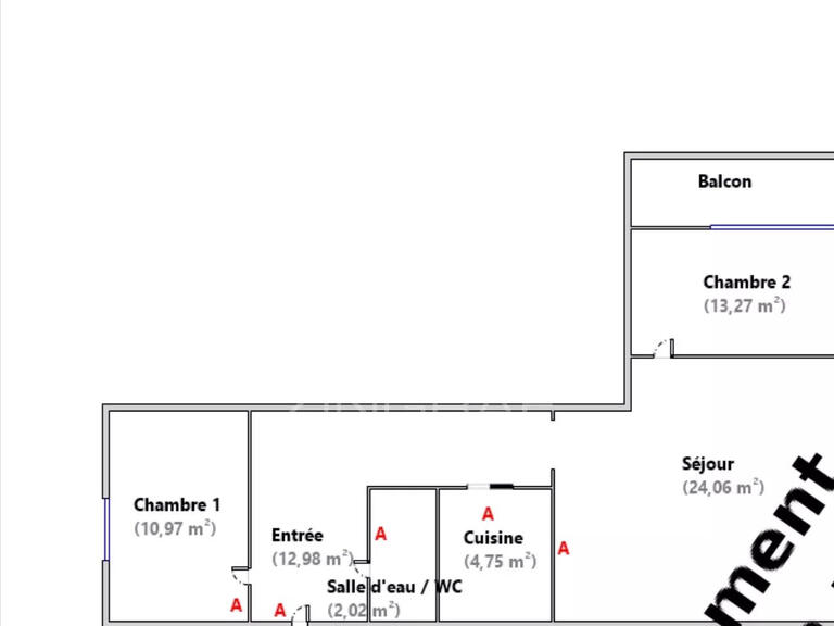 Appartement Paris 16e - 2 chambres - 68m²