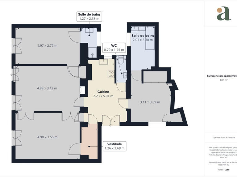 Apartment Paris 9e - 2 bedrooms - 88m²