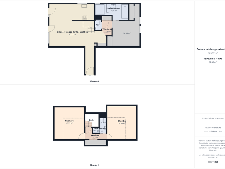 Appartement Publier - 3 chambres - 78m²