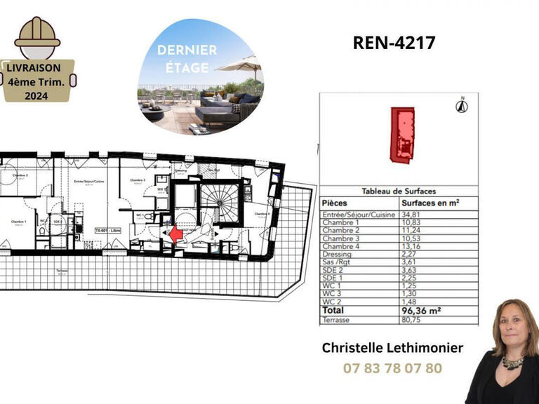 Appartement Rennes - 4 chambres