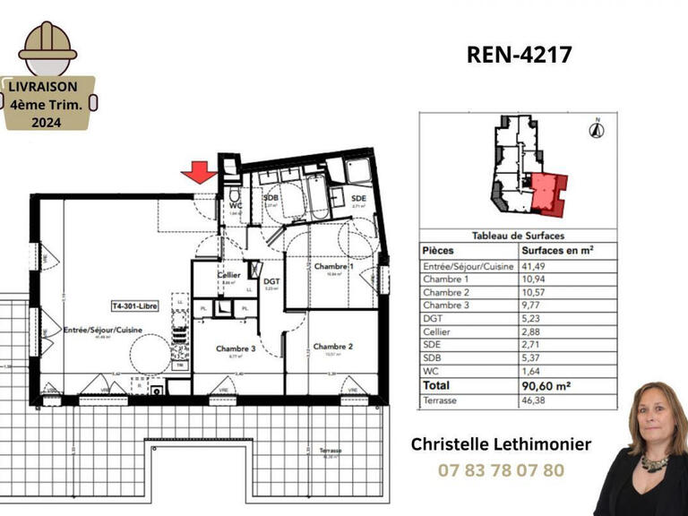 Appartement Rennes - 3 chambres