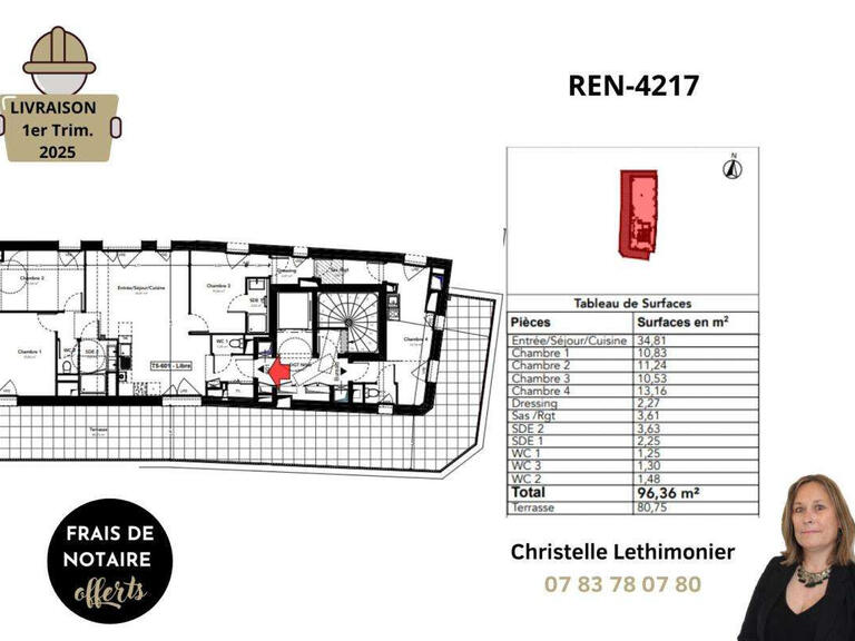 Appartement Rennes - 4 chambres