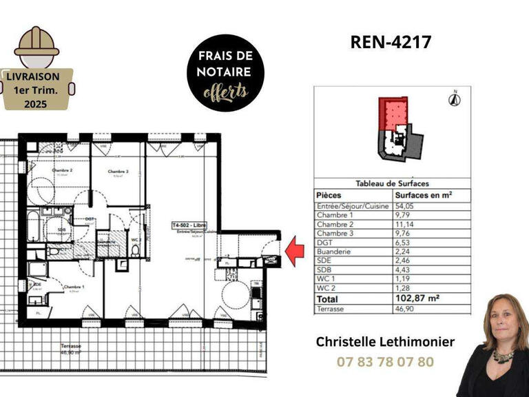 Appartement Rennes - 3 chambres